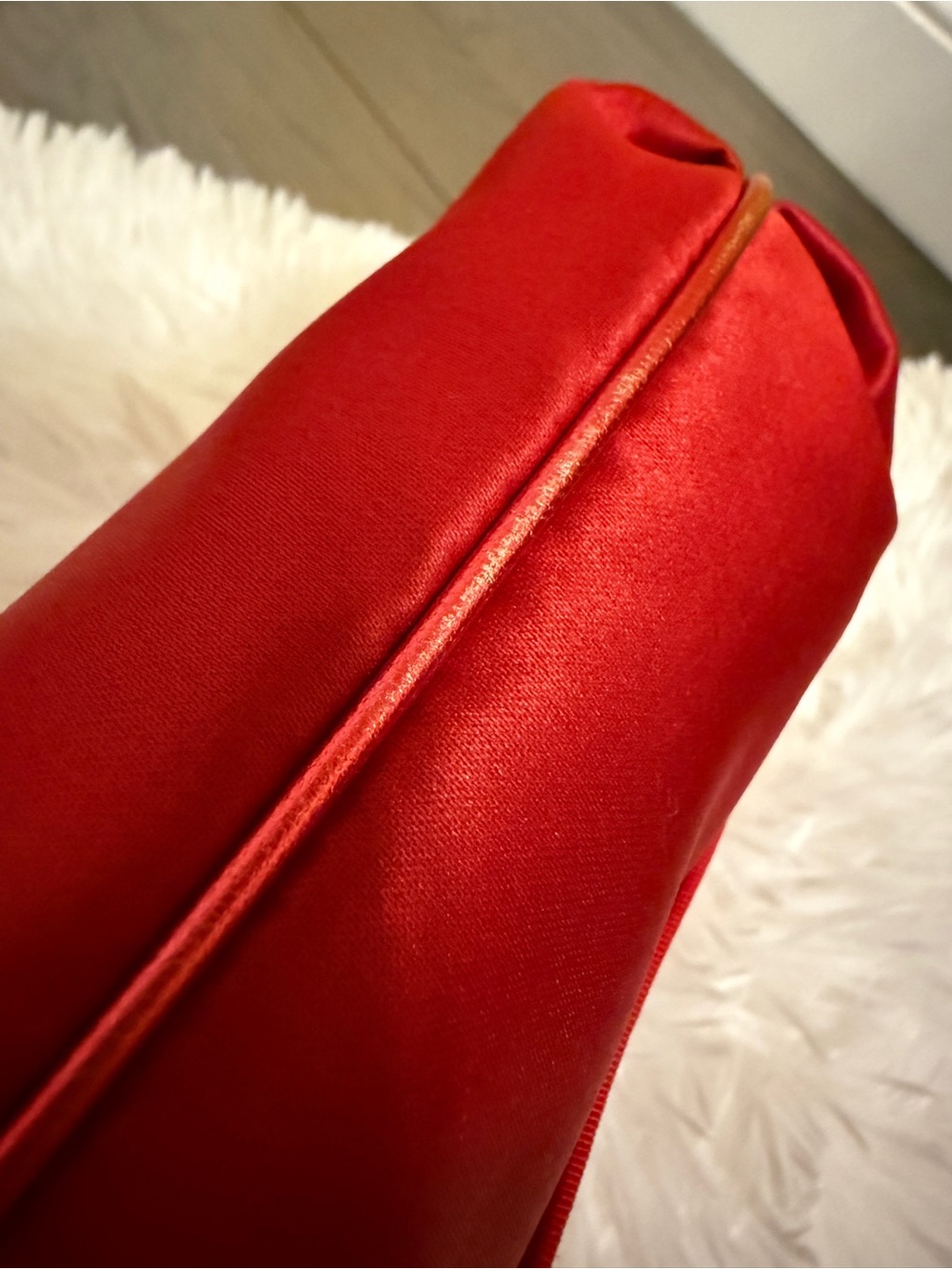 Fendi Vintage Red Satin Wristlet Clutch Evening Bag Y2k with COA - Picture 10 of 16